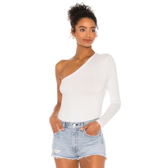 REVOLVE 525 AMERICA One Shoulder Top in Bleach White - Picture 1 of 6